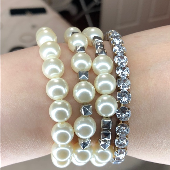 Pearl crystal daimond bracelet with mixing jewelry - Picture 3 of 8